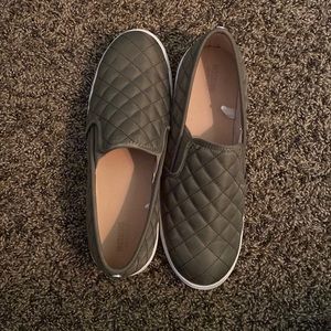 Green Closed Toe Slip On Shoes